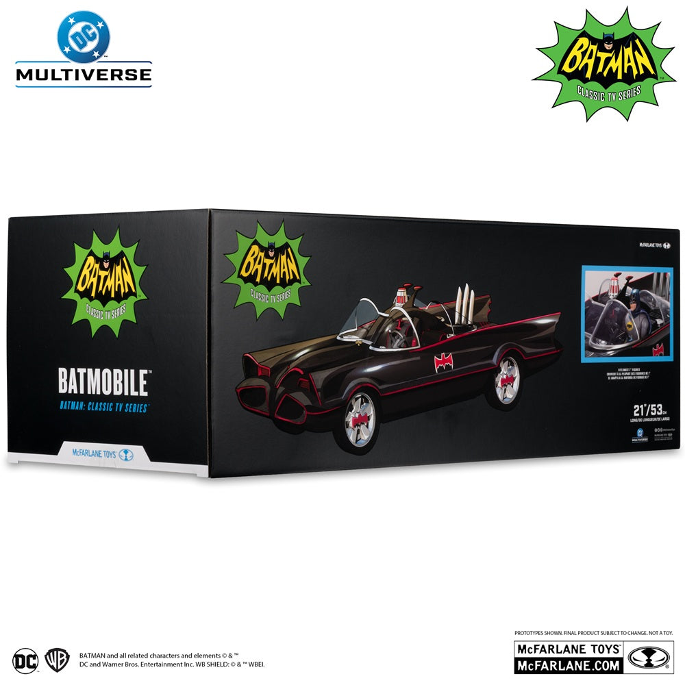 Batman (1966), batmobile 21" classic TV series (McFarlane) derrière de la boite