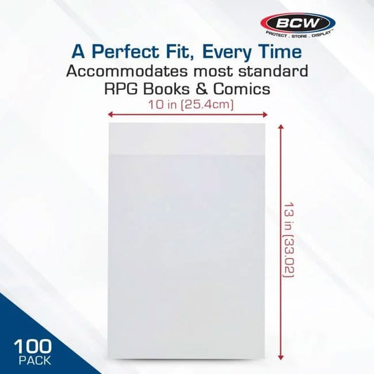 BCW, sacs polypropylène 10" x 13", paquet de 100 (1-BB)