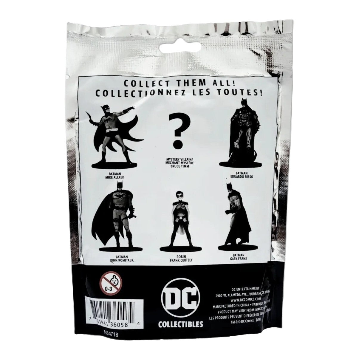 Batman 80e anniversaire sachet mini figurine Black and White arrière du paquet