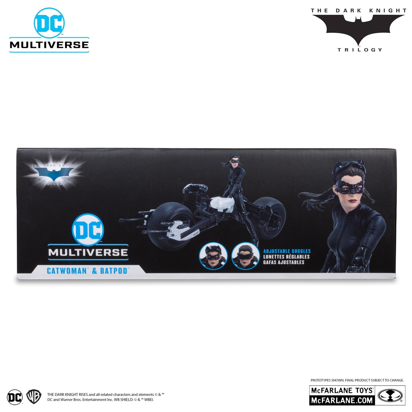 Batman The Gark Knight Rises figurine Catwoman et Batpod Gold Label arrière de la boite