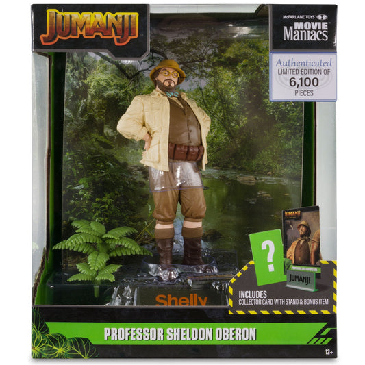 Jumanji, figurine Movie Maniacs Sheldon Oberon McFarlane en boite