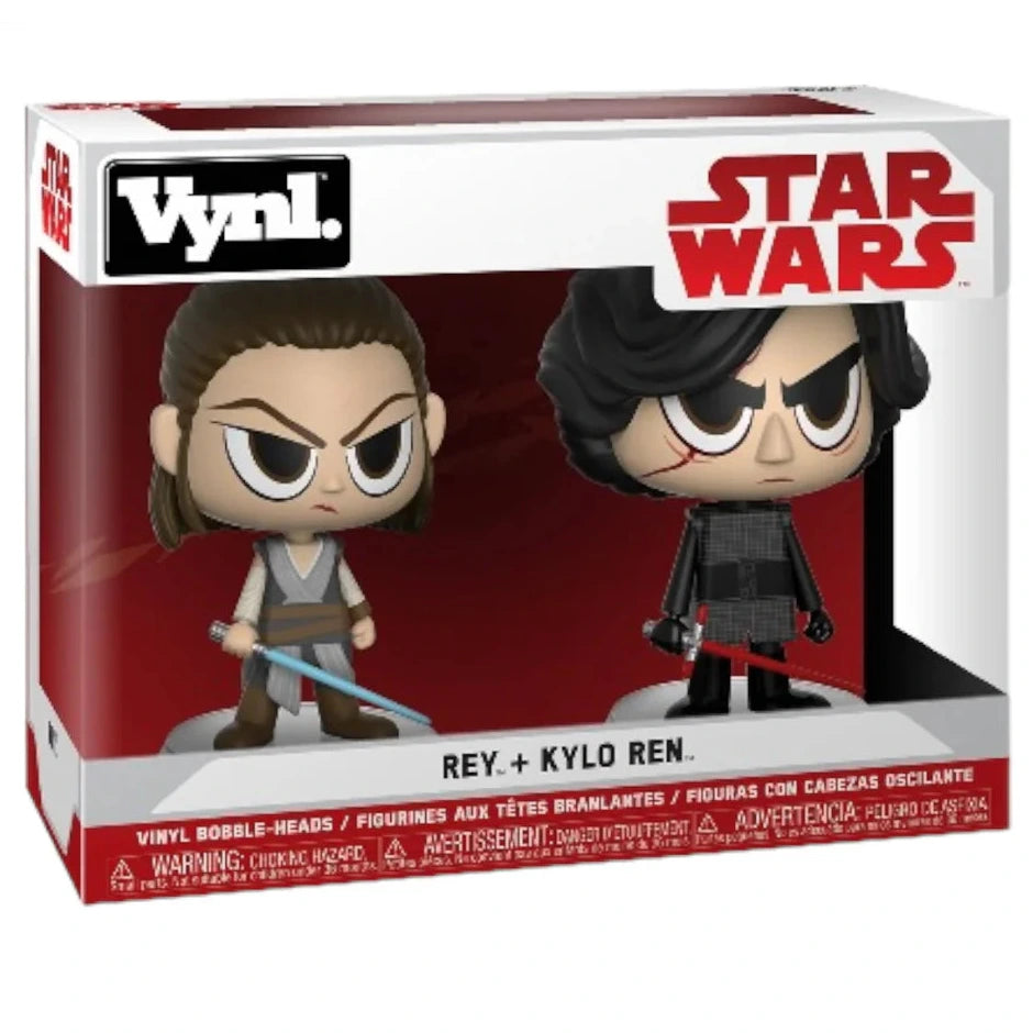 Star Wars EP7 The Force Awakens, figurines Vynl Rey & Kylo Ren (Funko)
