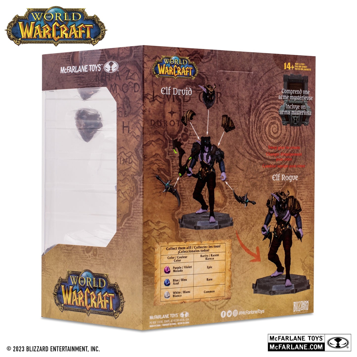 World of Warcraft, figurine Elf Druid McFarlane arrière de la boite