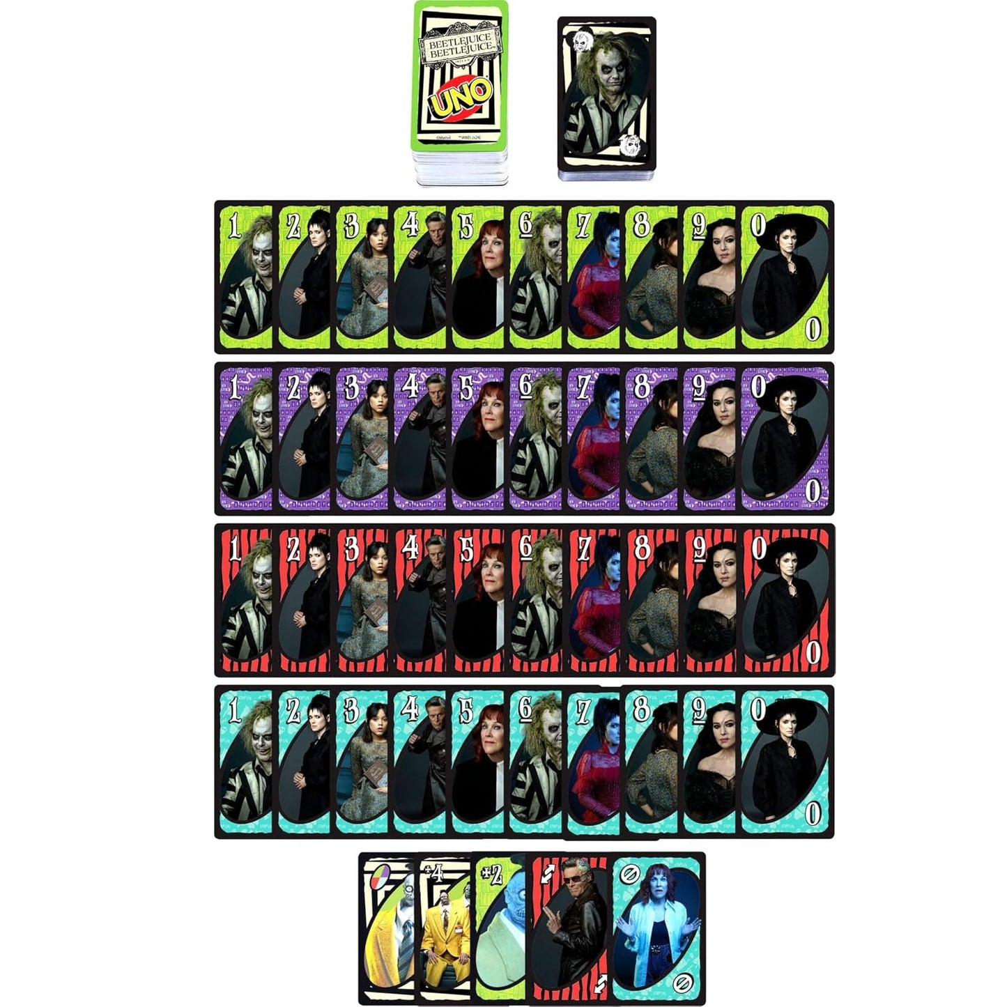 Beetlejuice Beetlejuice jeu de cartes Uno deck complet