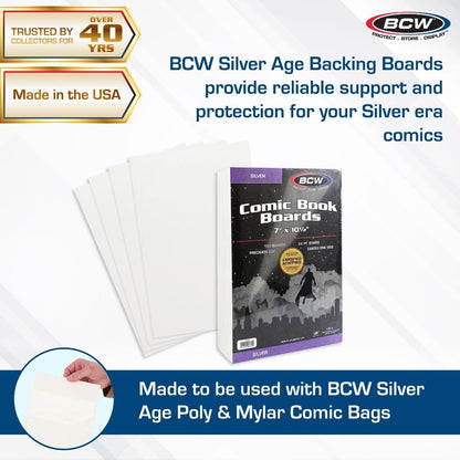 BCW, carton comic Silver, paquet de 100 (1-BBSIL)