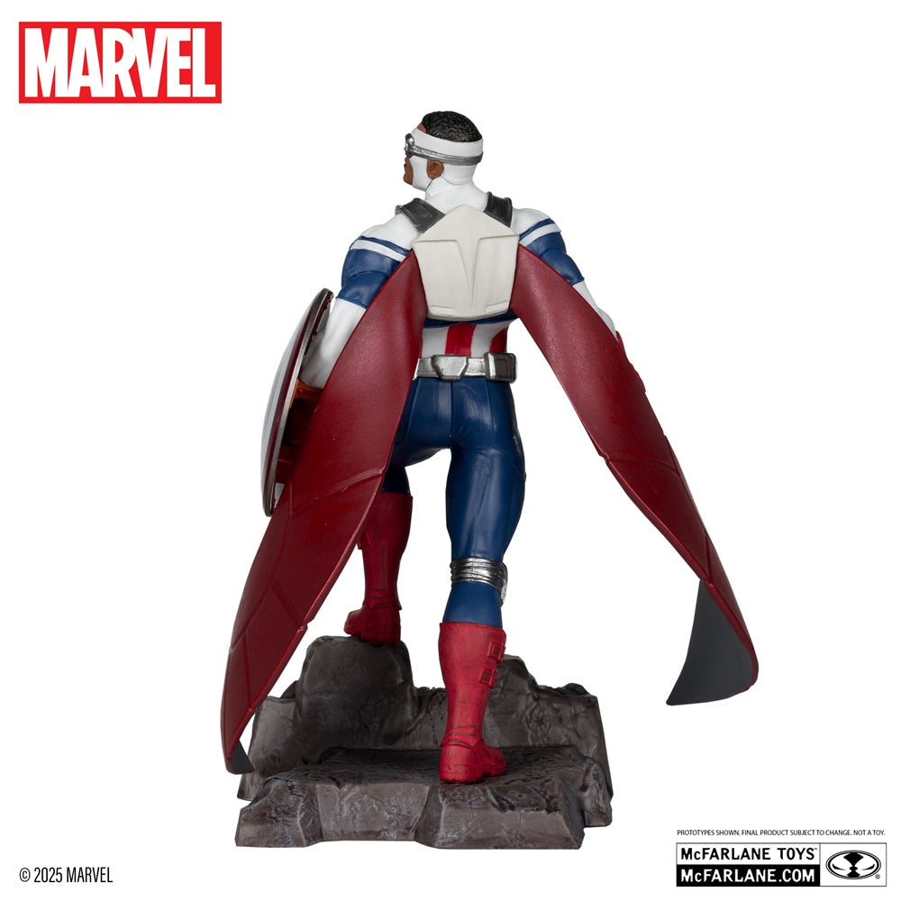 Marvel Collection, figurine Captain America par McFarlane de dos