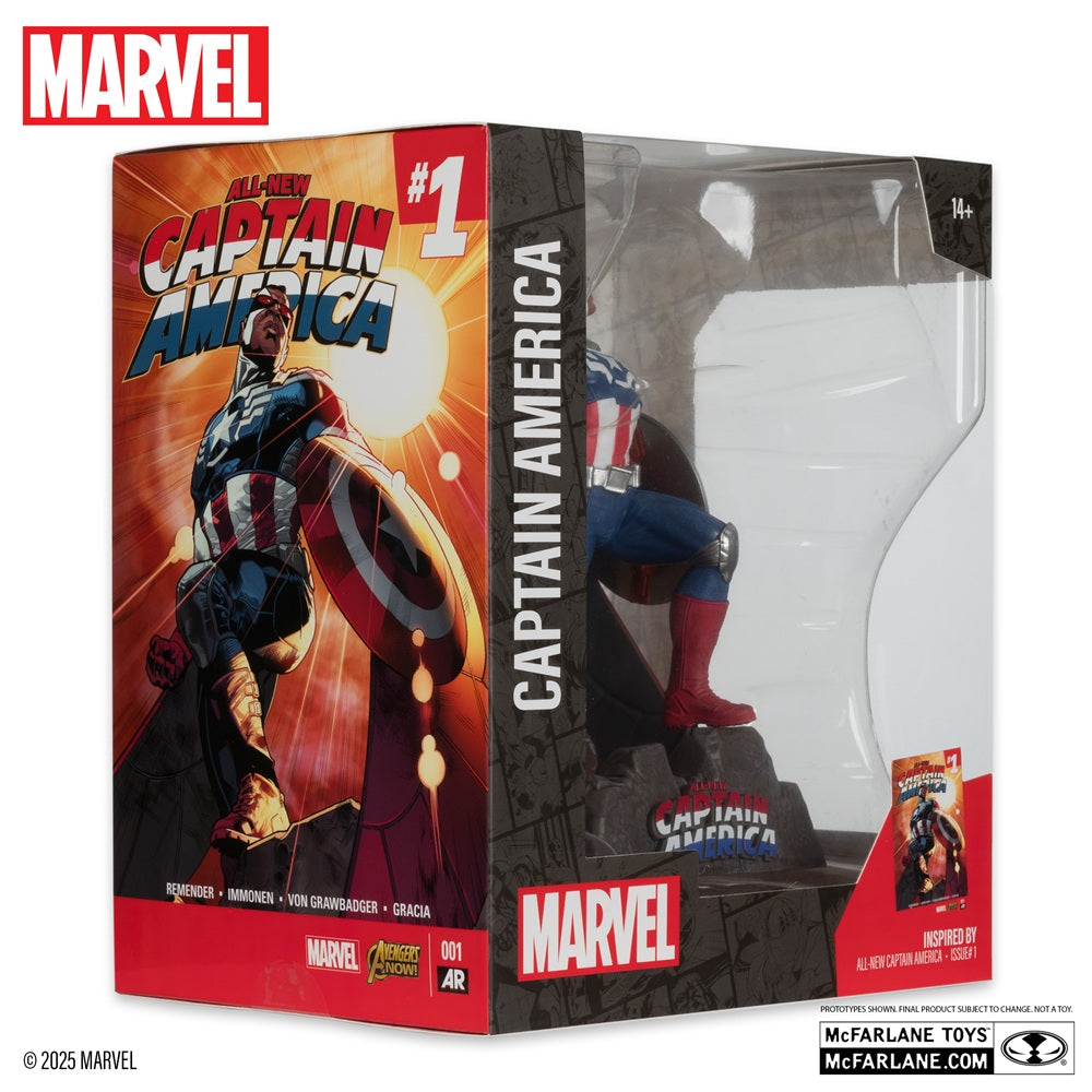 Marvel Collection, figurine Captain America par McFarlane boite de 3/4