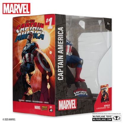 Marvel Collection, figurine Captain America par McFarlane boite de 3/4