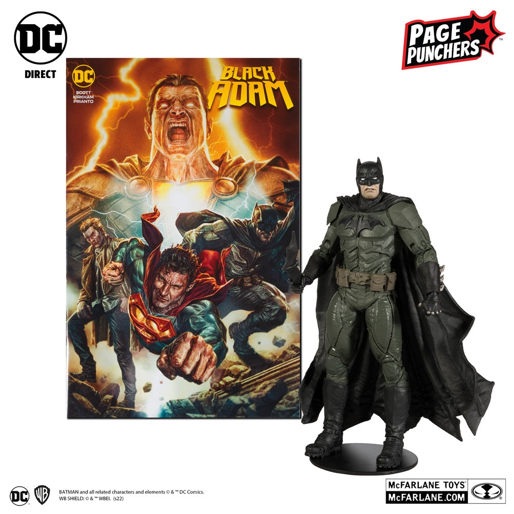 Black Adam (Comic), figurine 7" Batman avec comic (McFarlane)