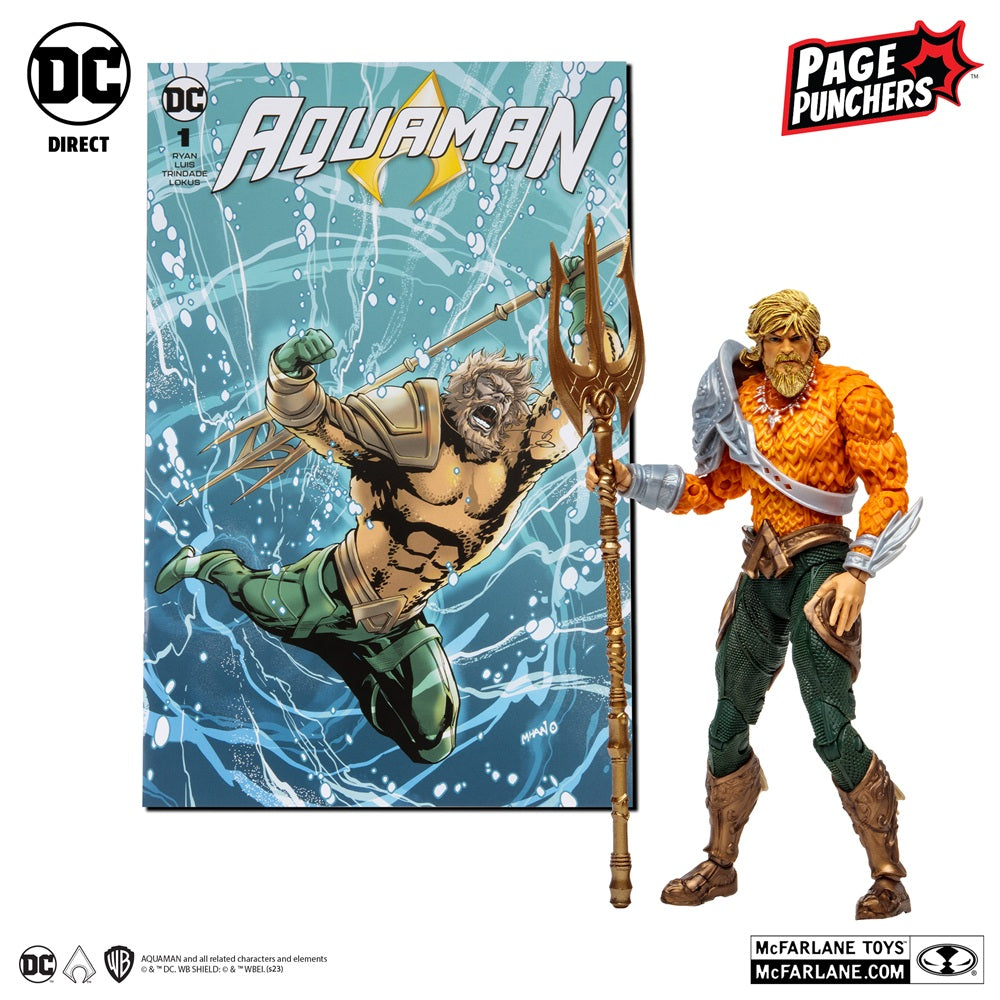 Aquaman (Comic), figurine 7" Aquaman avec comic (McFarlane)