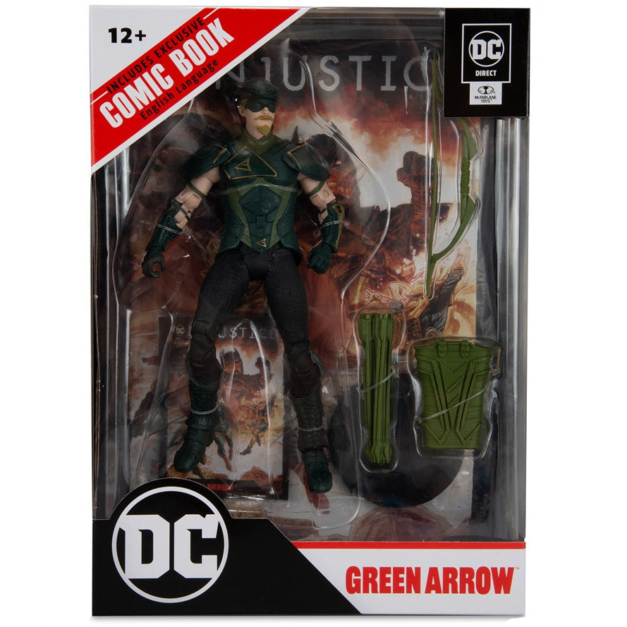 Injustice 2 (Comic), figurine 7" Green Arrow avec comic (McFarlane)