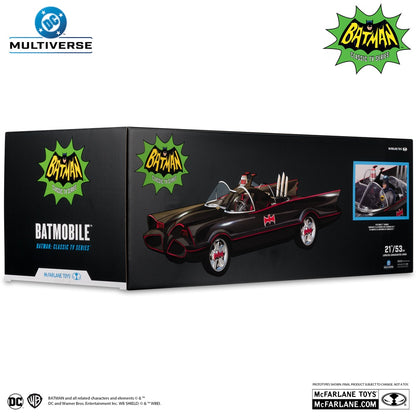 Batman (1966), batmobile 21" classic TV series (McFarlane) derrière de la boite