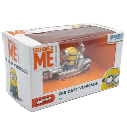 Despicable Me, Minion miniature self on silver motorcycle (Mondo Motors)