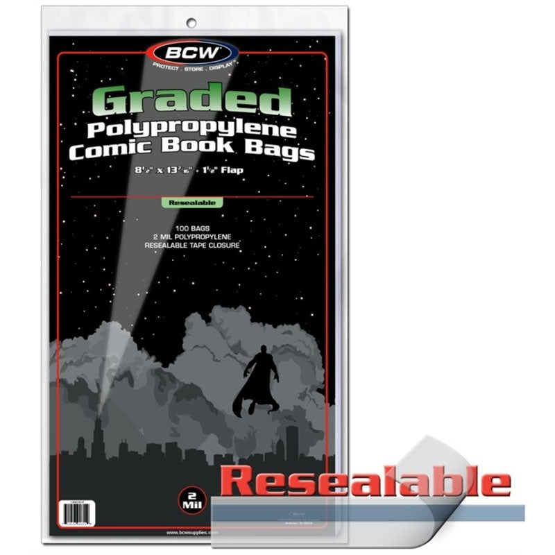 BCW, sacs comic gradé refermable, paquet de 100 (1-BAG-GC-R)