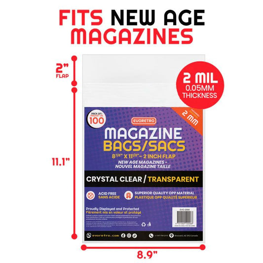 Evoretro, sacs pour magazine, paquet de 100 (EVO-2568)
