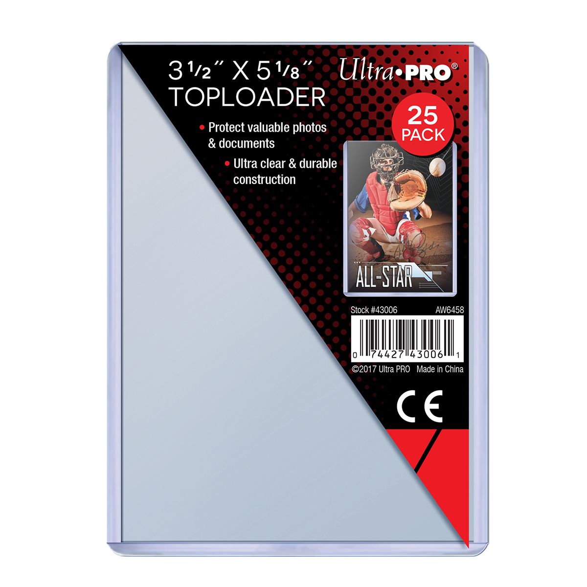 Ultra PRO, toploader 3.5" x 5", pack of 25 (43006)