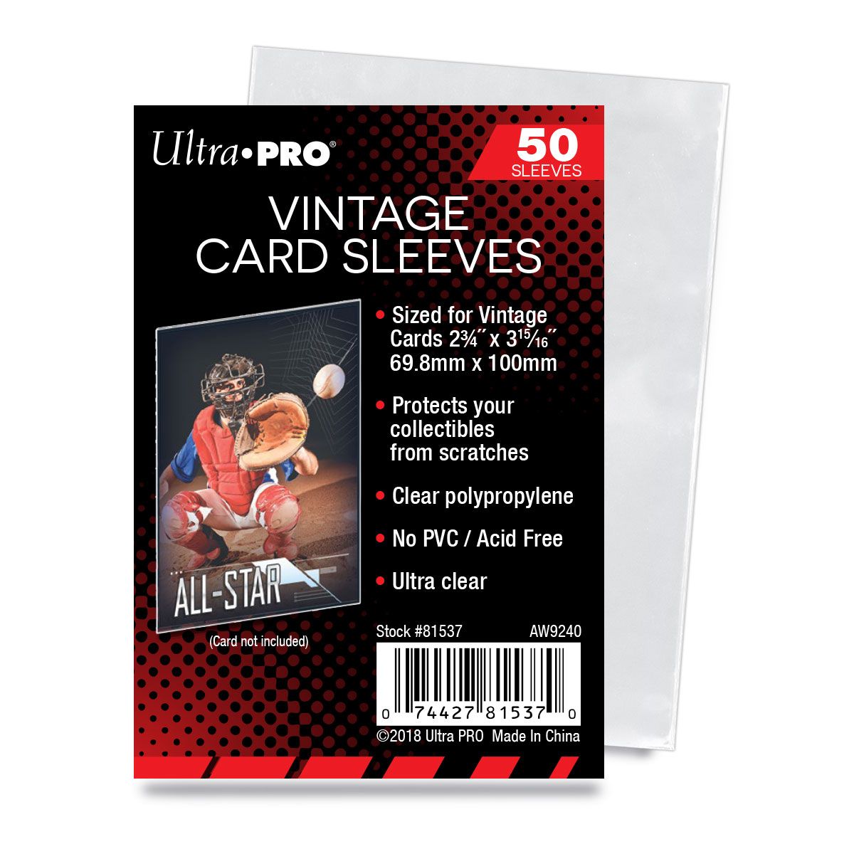 Ultra PRO, pochettes cartes vintage, paquet de 50 (81537)