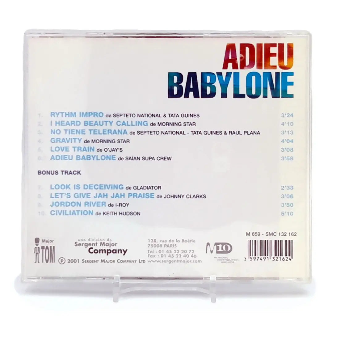 Trame sonore du film Adieu Babylone vue de l'arrière du boitier