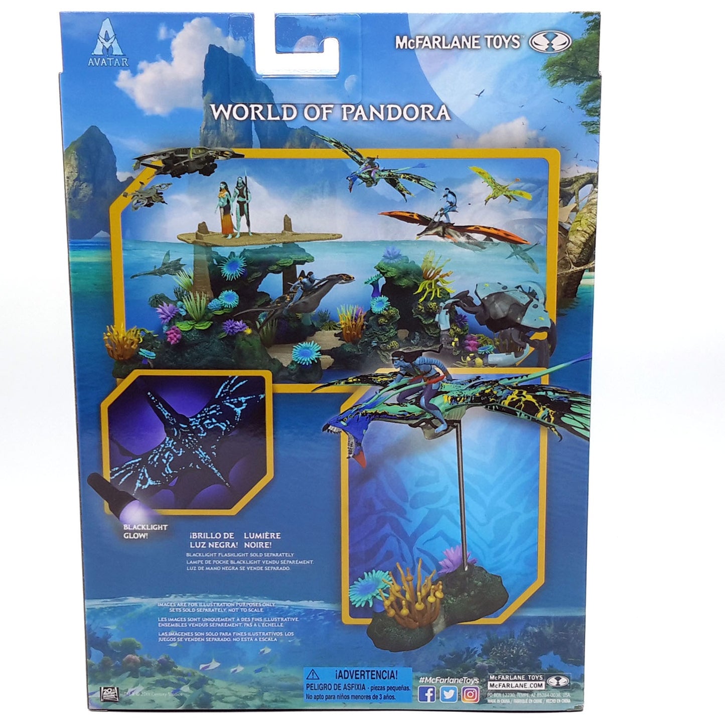 Avatar 2, figurine Neytiri sur son Banshee arrière de la boite