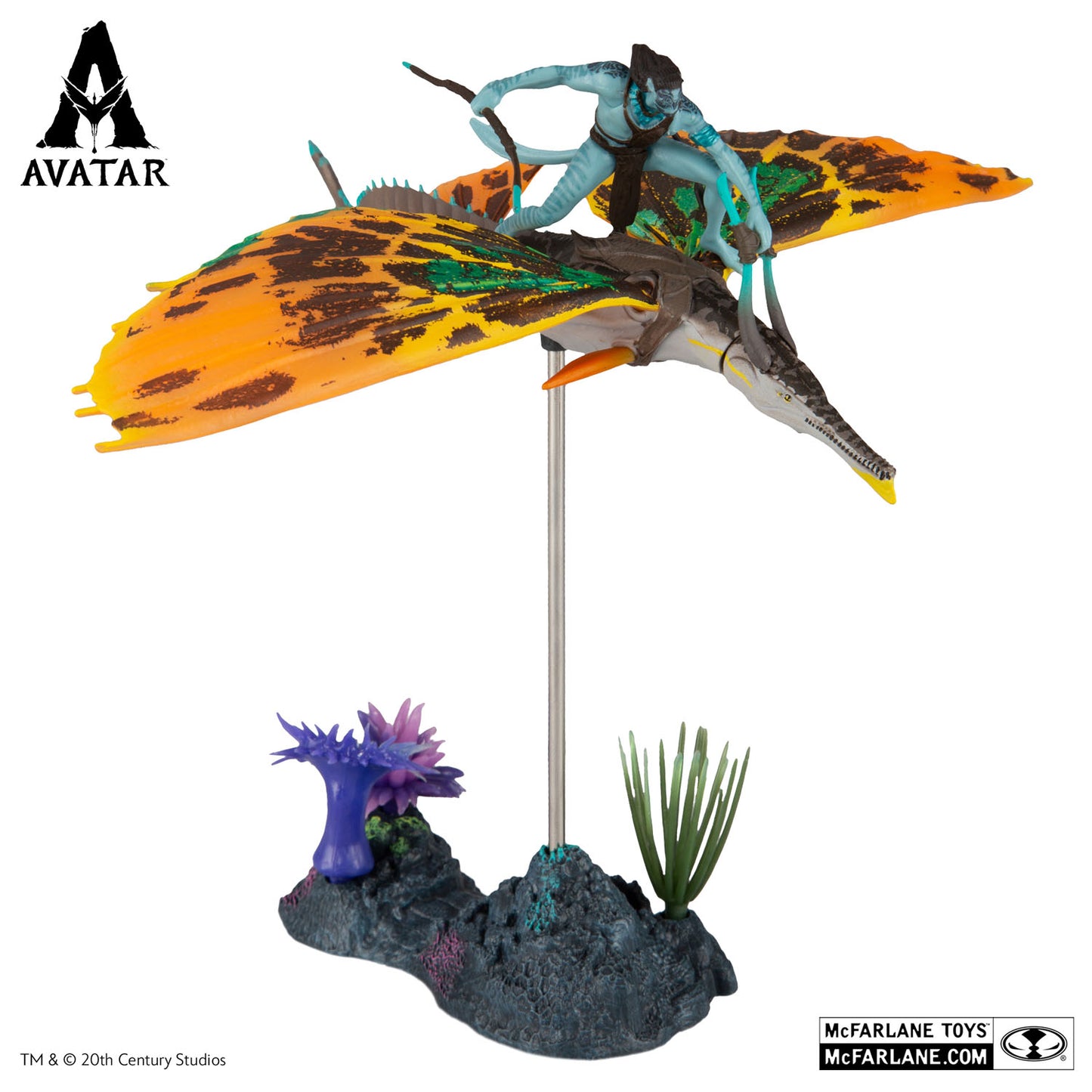 Avatar 2 figurine Tonowari et Skimwing McFarlane en action