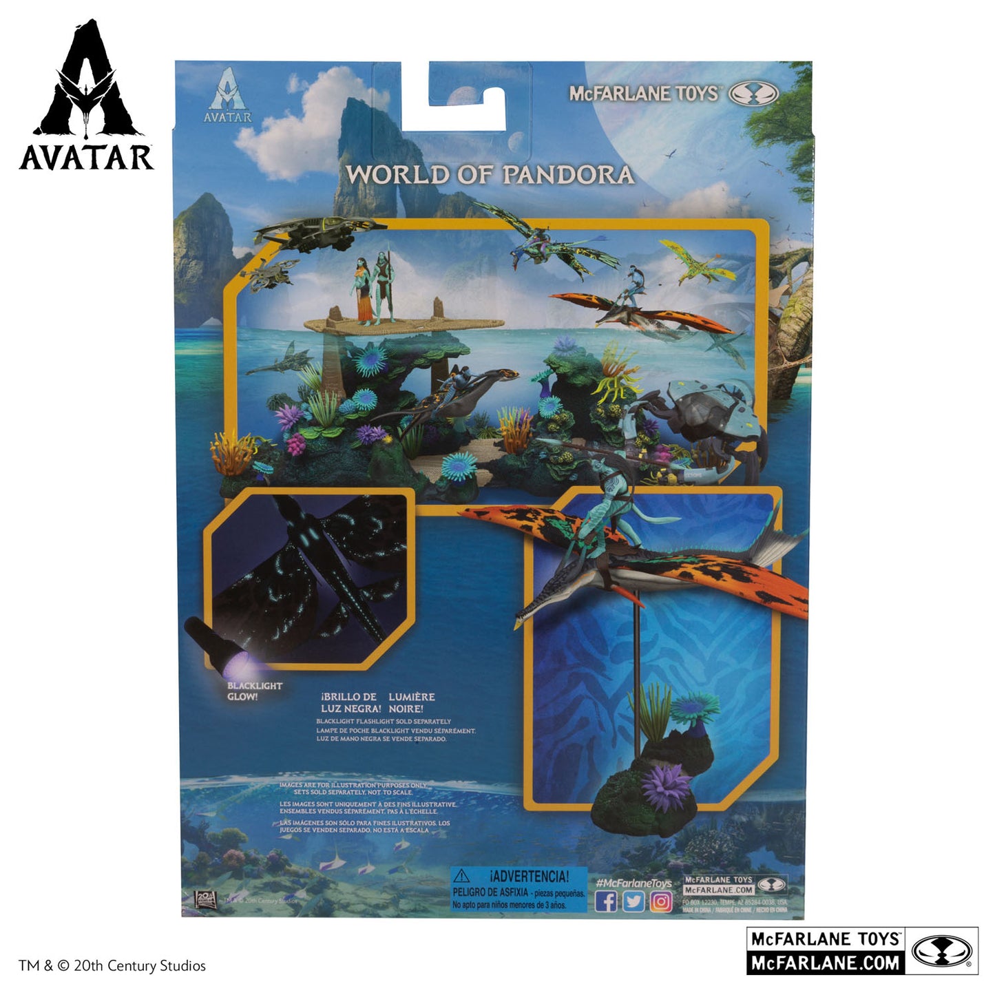 Avatar 2 figurine Tonowari et Skimwing McFarlane arrière de la boite