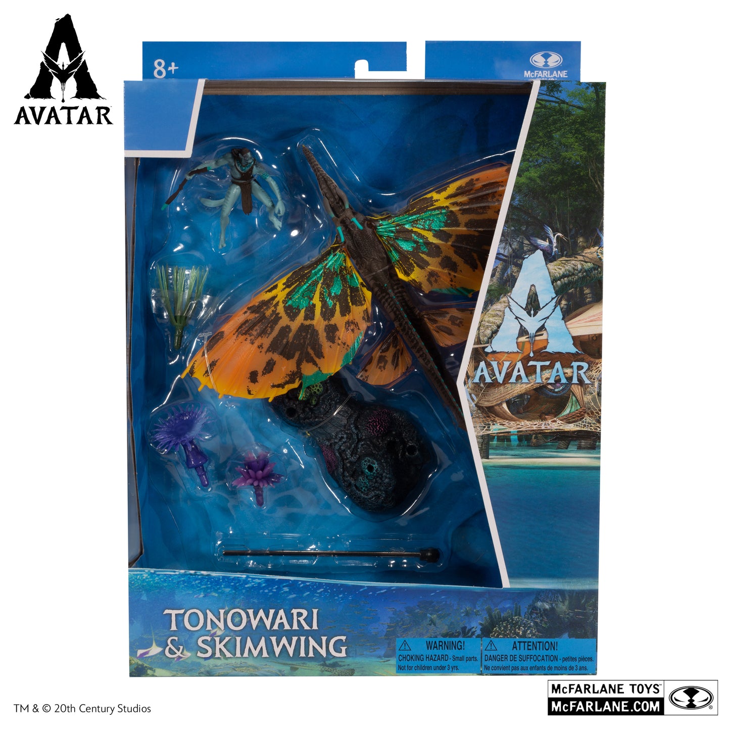 Avatar 2 figurine Tonowari et Skimwing McFarlane devant de la boite