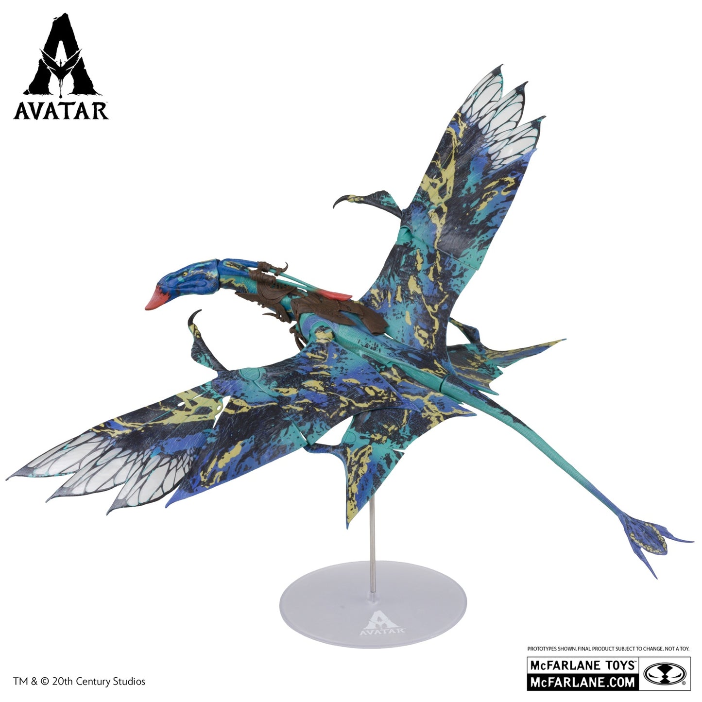 Avatar Fire and Ash, figurine Neytiri's Banshee (McFarlane) de 3/4 arrière