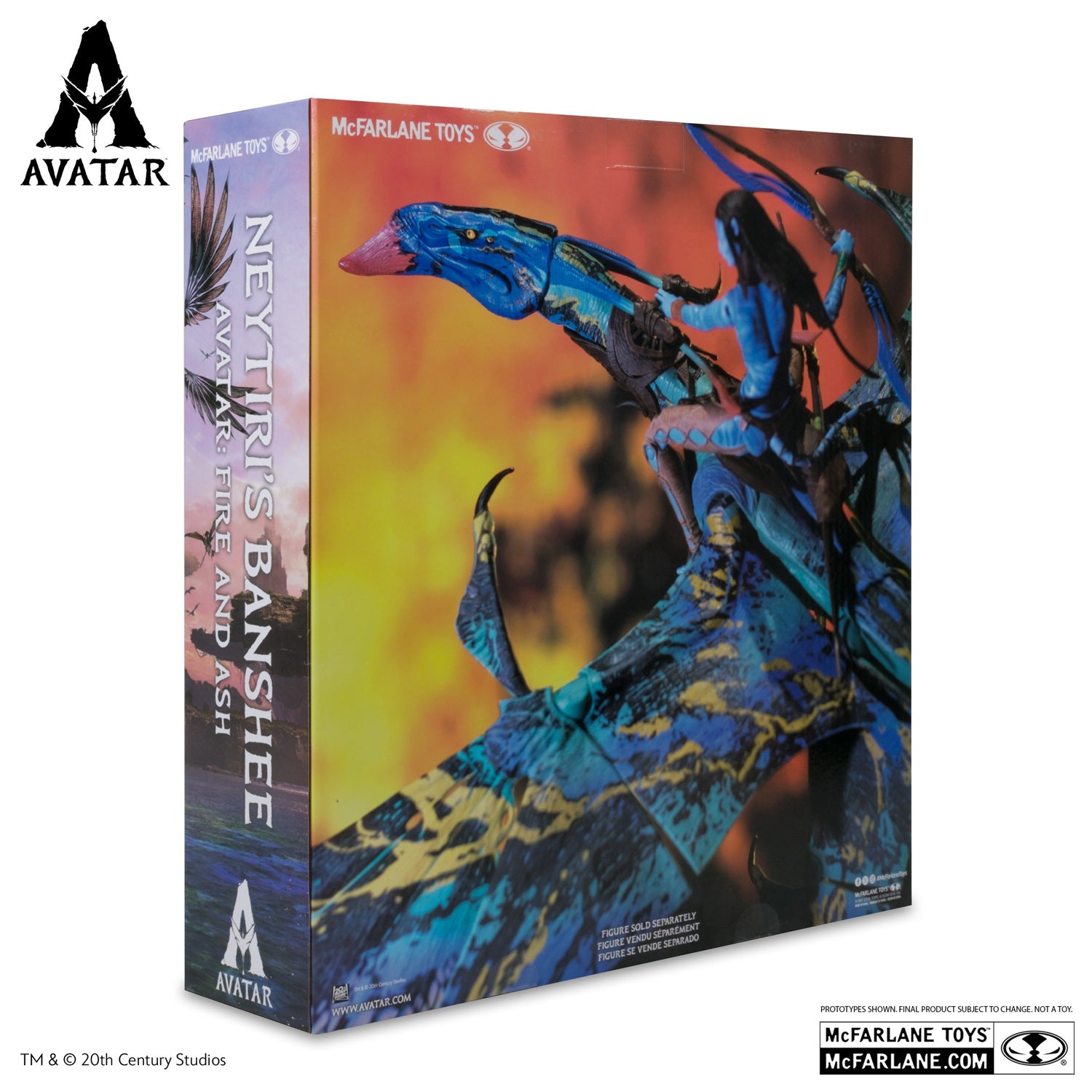 Avatar Fire and Ash, figurine Neytiri's Banshee (McFarlane) arrière de la boite
