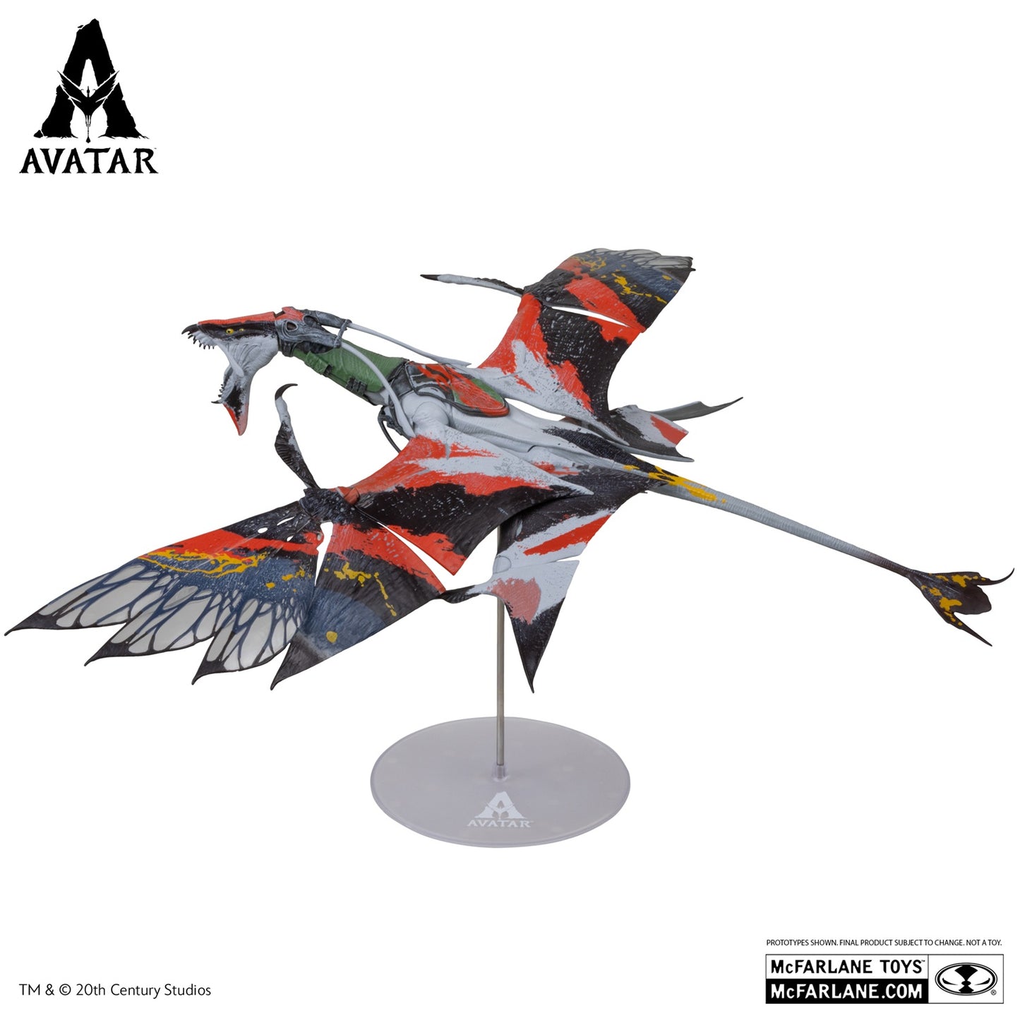 Avatar 3, figurine Quaritch's Banshee McFarlane de profil