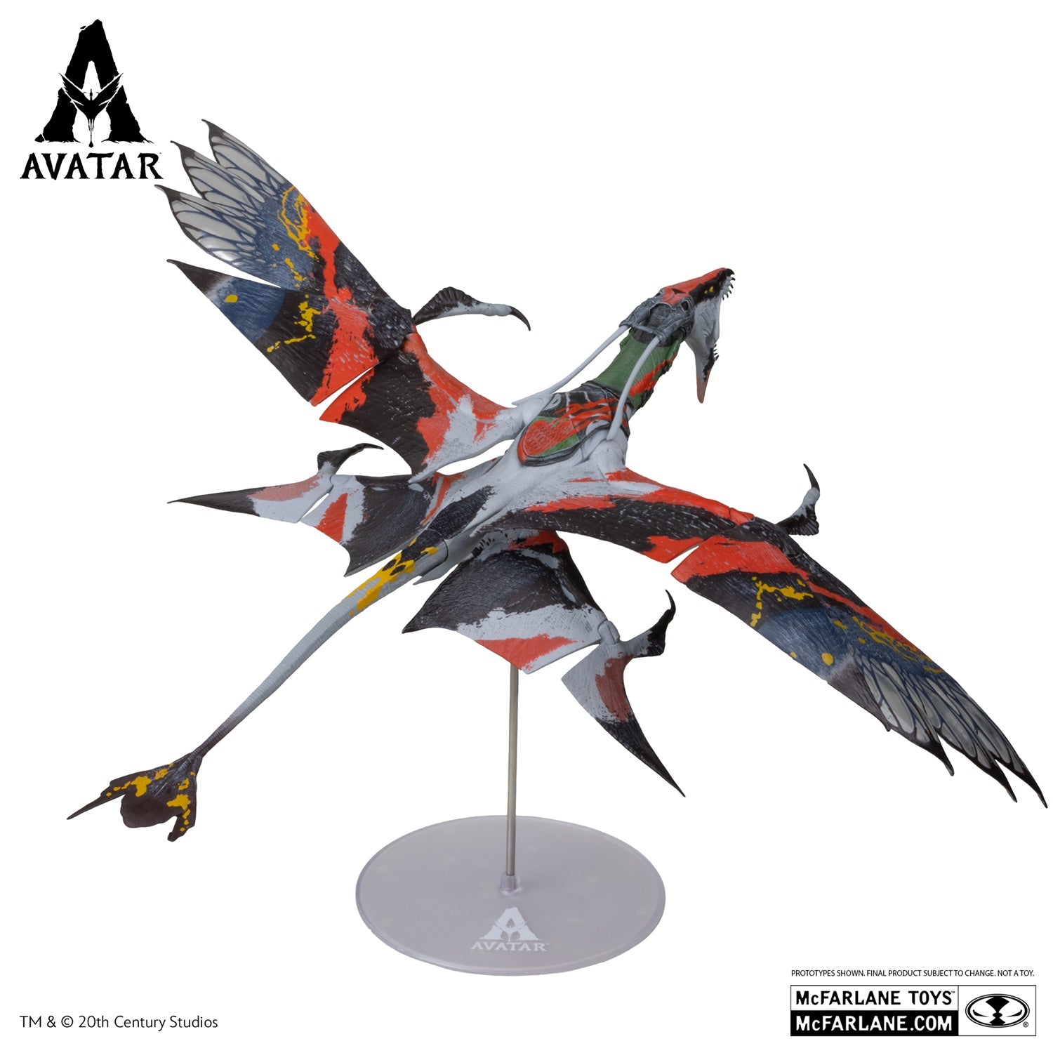 Avatar 3, figurine Quaritch's Banshee McFarlane de dos