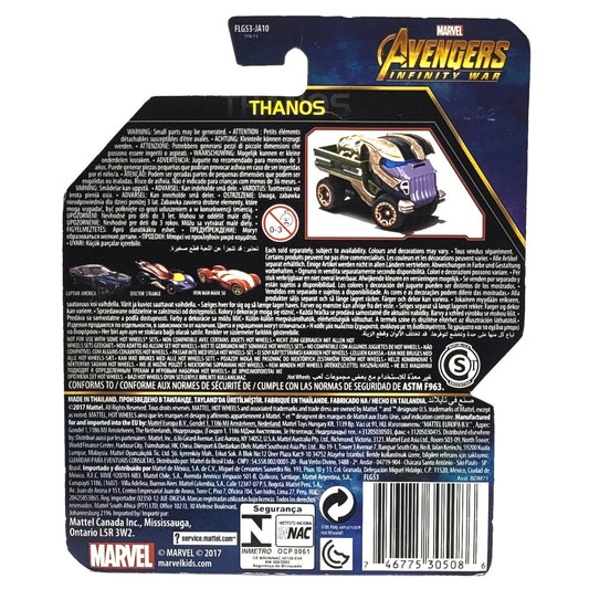 Avengers Infinity War auto Hot Wheels Thanos de dos