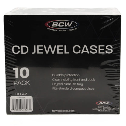 BCW, paquet de 10 boitiers transparent pour CD vu de face