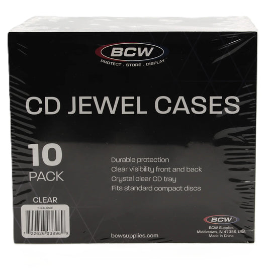 BCW, paquet de 10 boitiers transparent pour CD vu de face