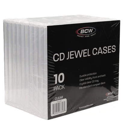 BCW, paquet de 10 boitiers transparent pour CD vu de 3/4