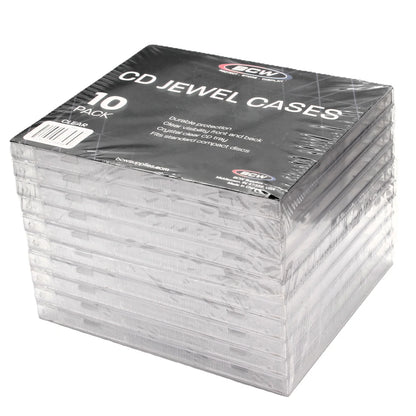 BCW, paquet de 10 boitiers transparent pour CD vu du dessus