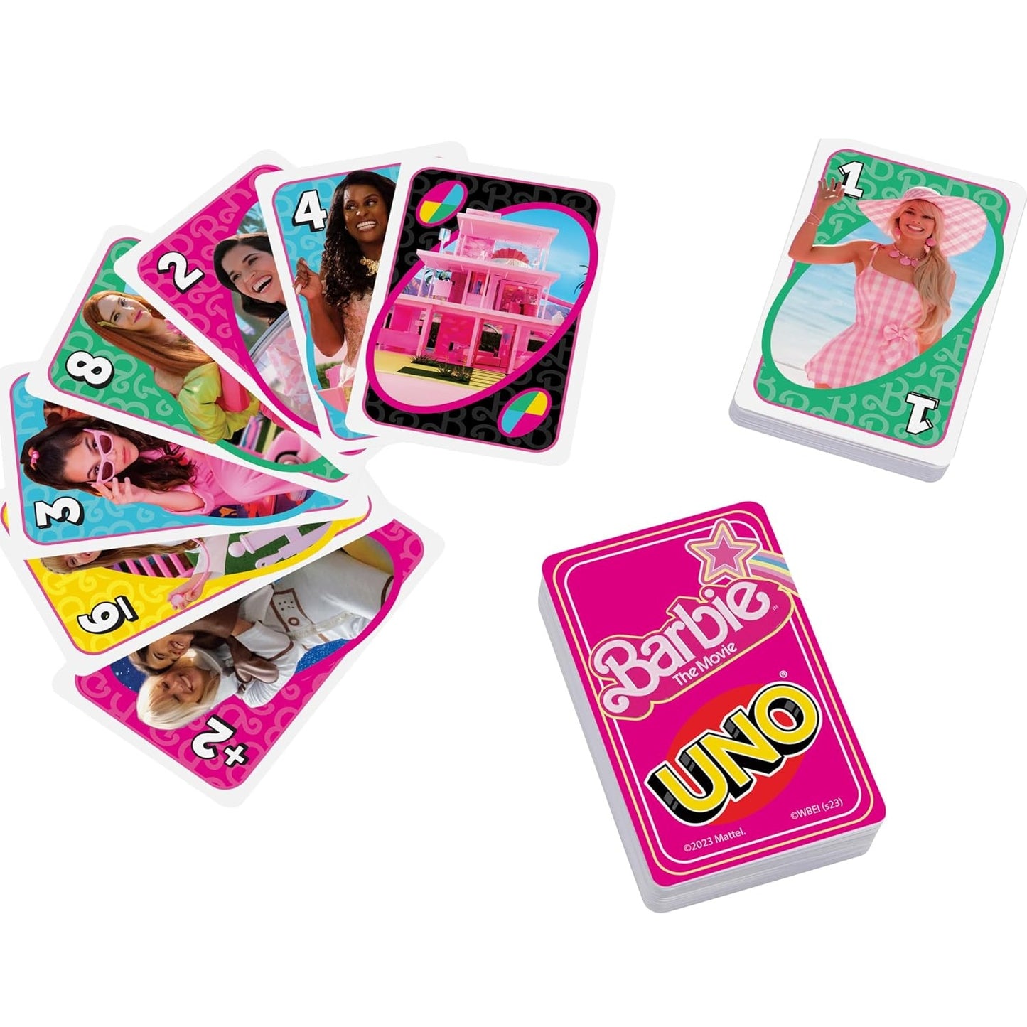 Jeu de cartes Uno Barbie vue du deck