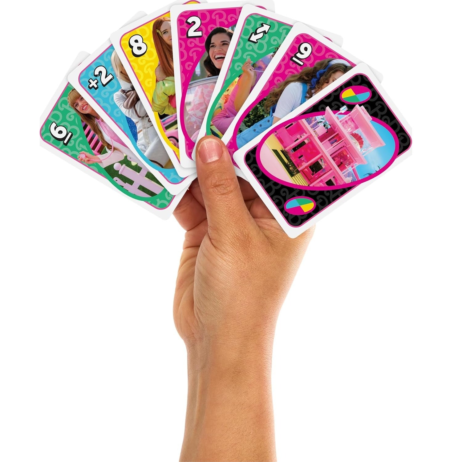 Jeu de cartes Uno Barbie cartes en main