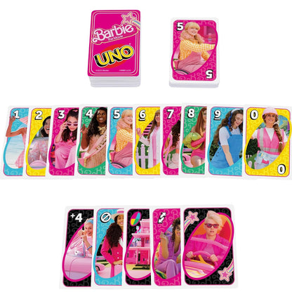 Jeu de cartes Uno Barbie exemples de cartes