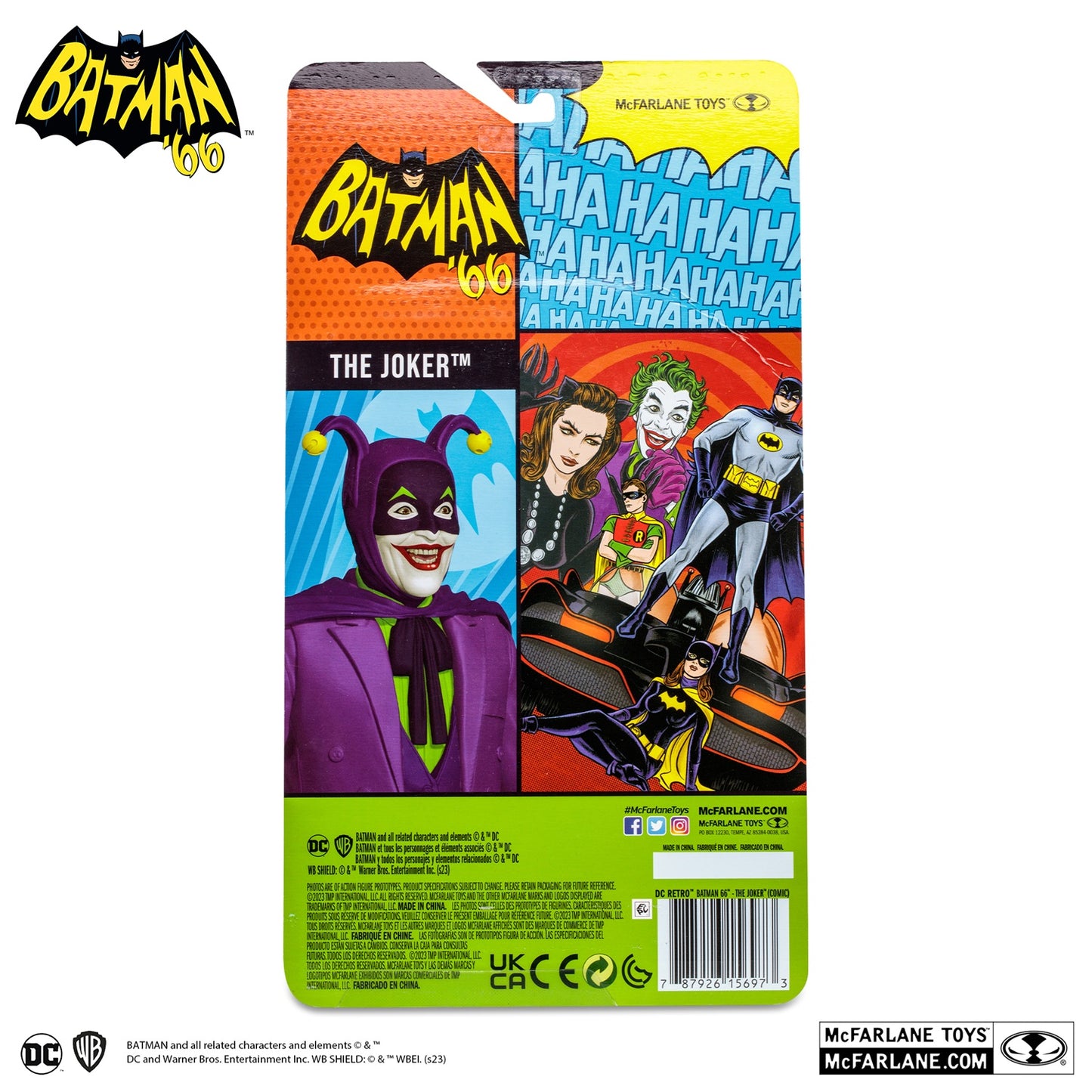 DC Retro Batman 1966 figurine The Joker arrière de la boite