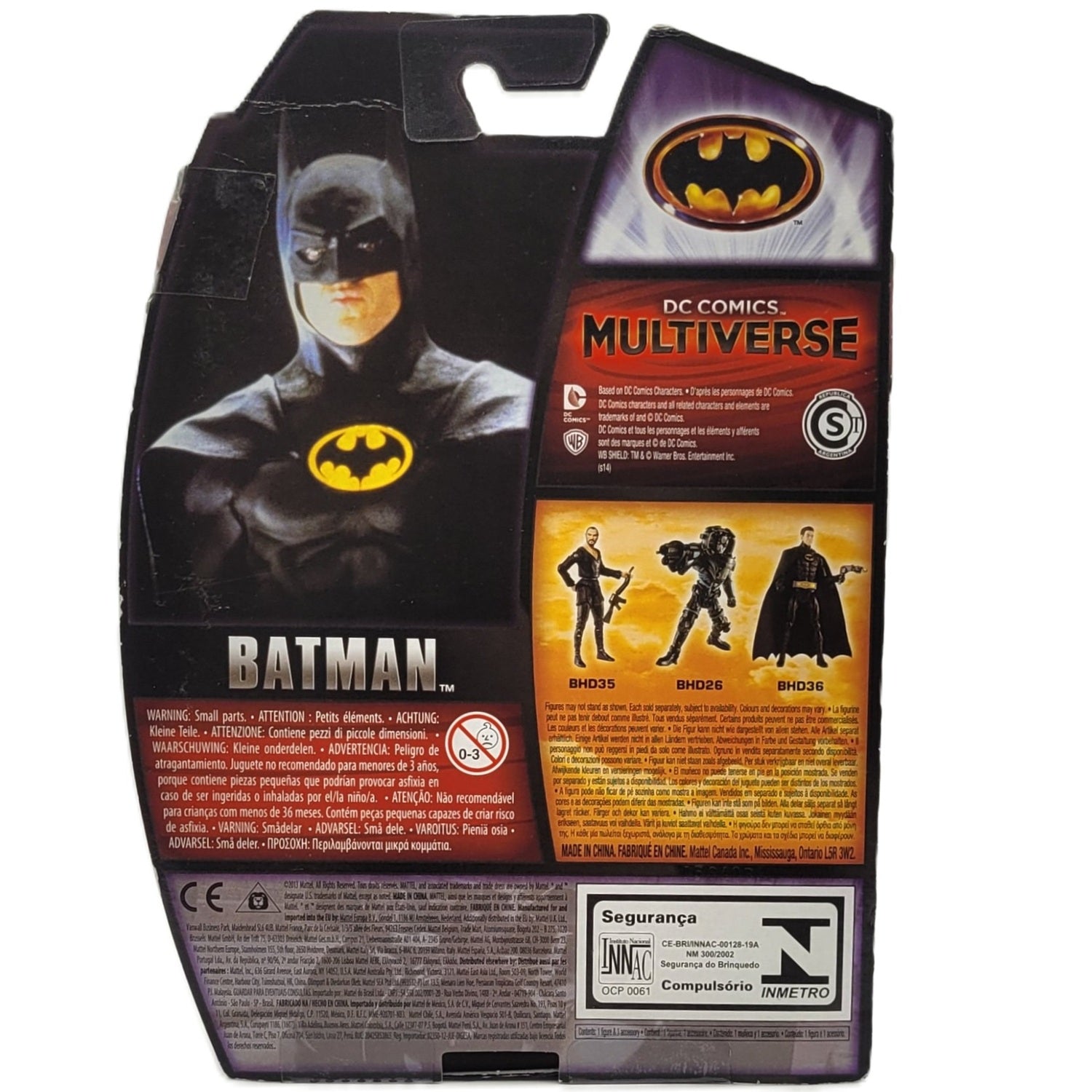 Figurine 3.75" Batman (1989) arrière de la boite