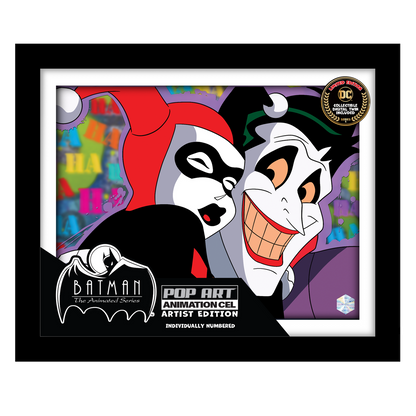 Batman the Animated Series Pop At Animation Cel Harley Quinn et le Joker dans son emballage