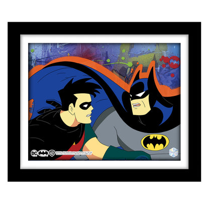 Batman the Animated Series Pop Art animation cel Batman et Robin dans le cadre