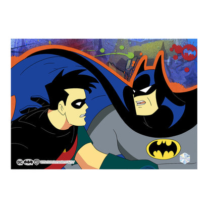 Batman the Animated Series Pop Art animation cel Batman et Robin cel + fond