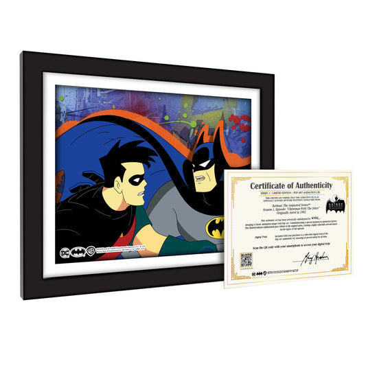 Batman the Animated Series Pop Art animation cel Batman et Robin avec le certificat