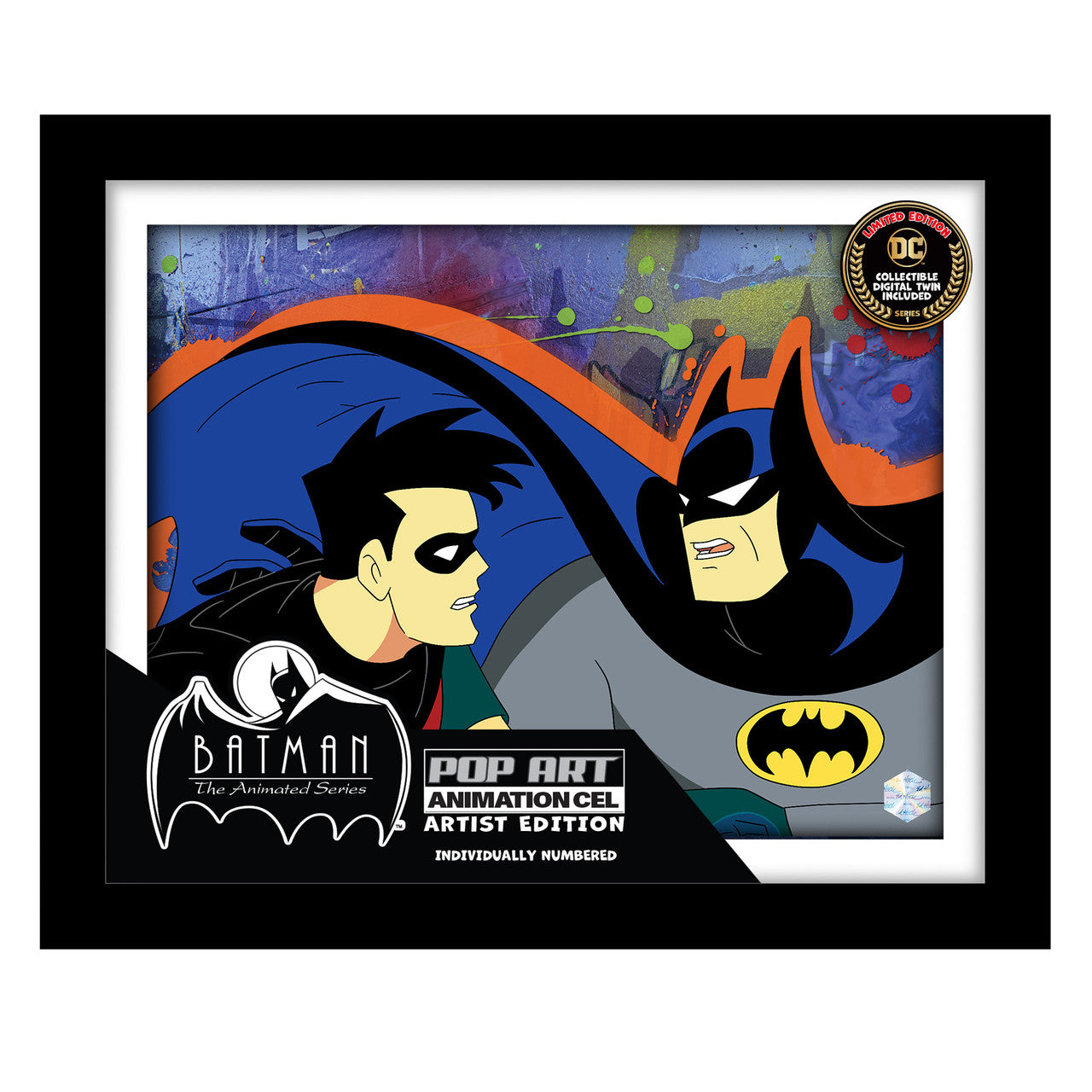 Batman the Animated Series Pop Art animation cel Batman et Robin 