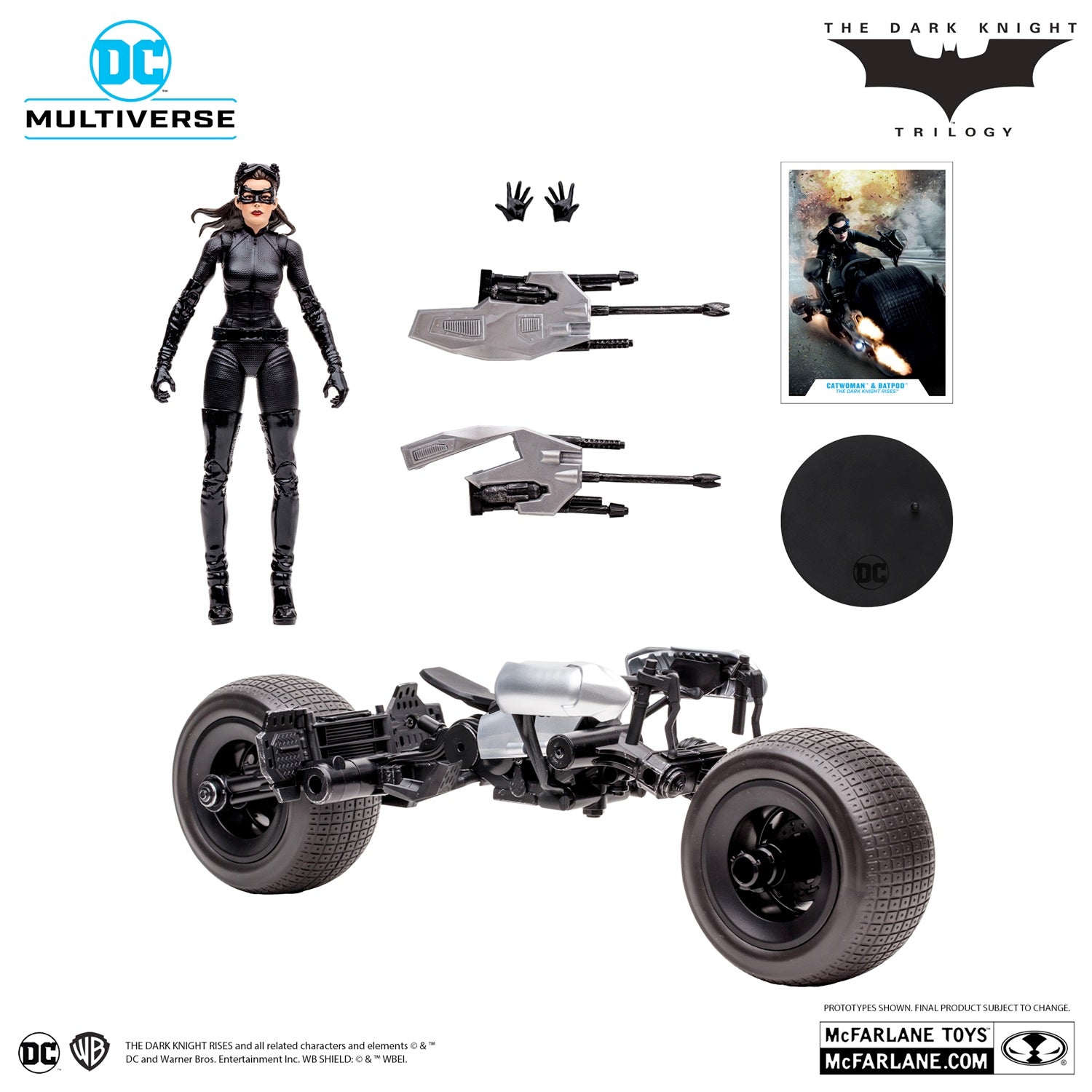 Batman The Gark Knight Rises figurine Catwoman et Batpod Gold Label avec accessoires