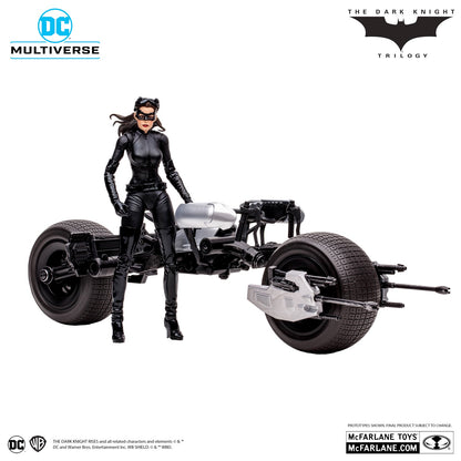 Batman The Gark Knight Rises figurine Catwoman et Batpod Gold Label de face