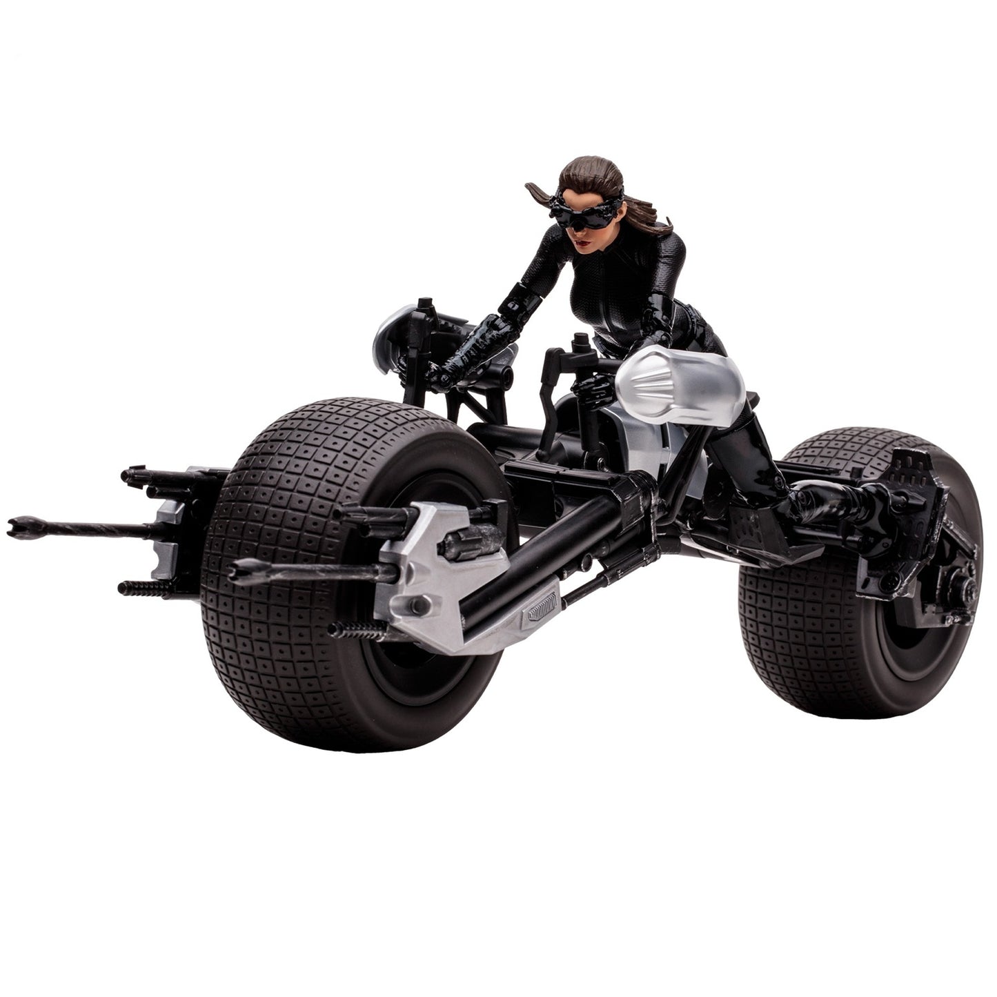 Batman The Gark Knight Rises figurine Catwoman et Batpod Gold Label en action