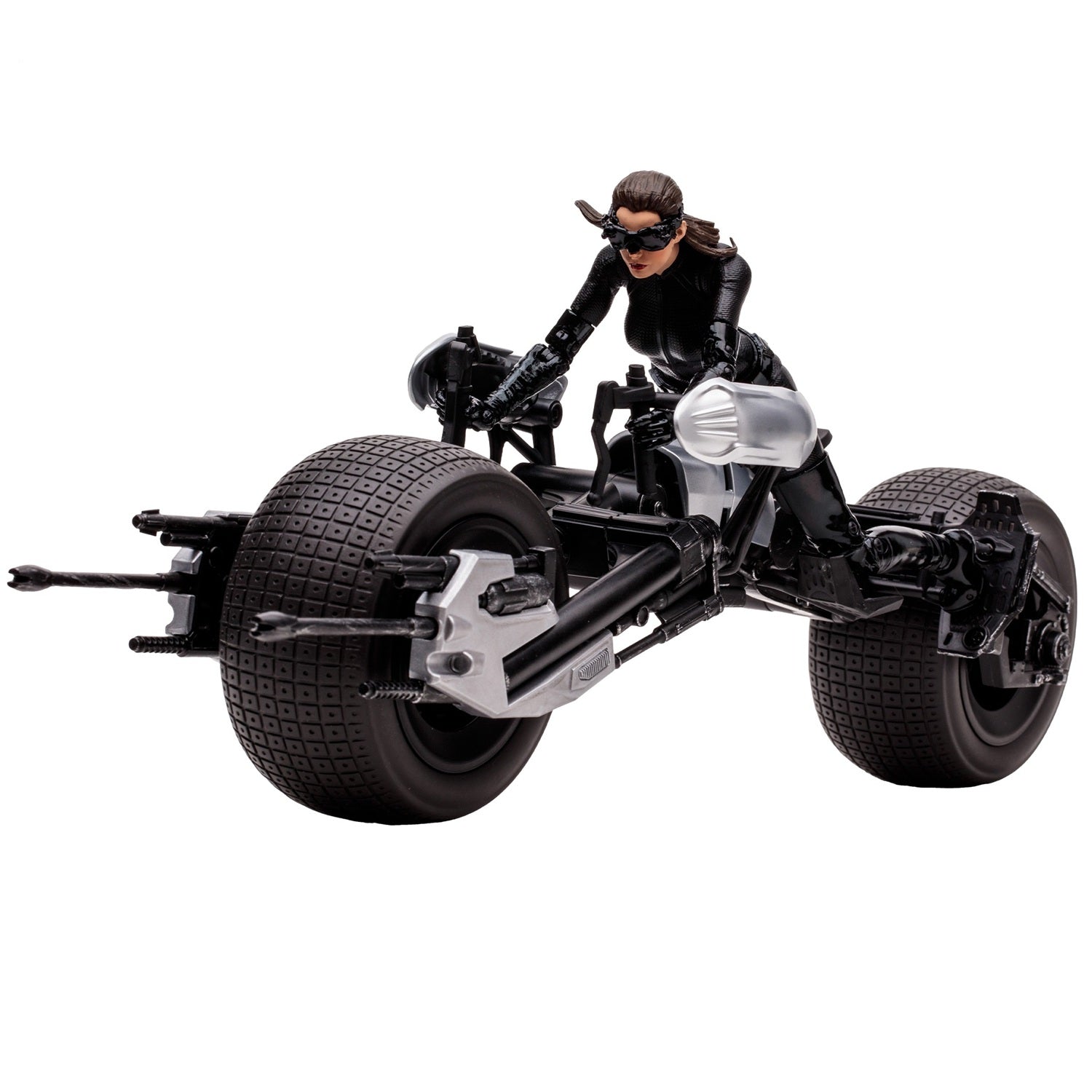 Batman The Gark Knight Rises figurine Catwoman et Batpod Gold Label en action