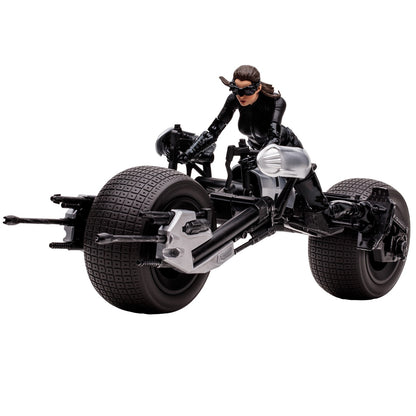 Batman The Gark Knight Rises figurine Catwoman et Batpod Gold Label en action